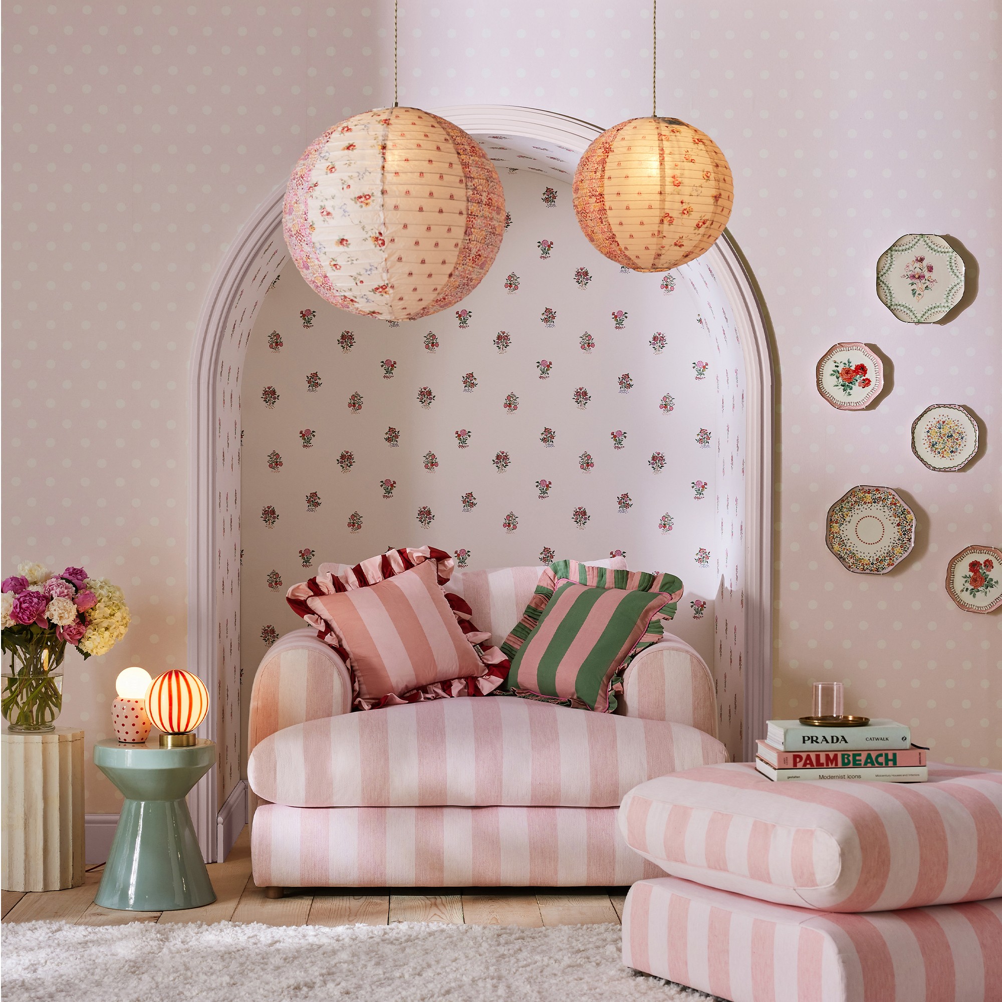 Button Spot Wallpaper 125520 By Cath Kidston In Pink